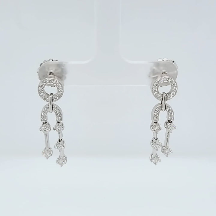 Diamond Dangle Drop Earrings