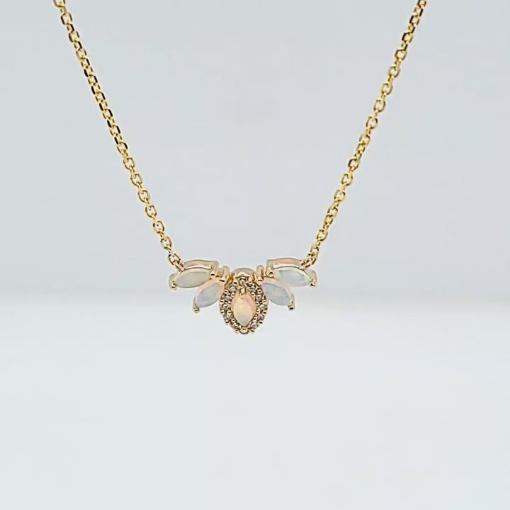 Australian Opal and Diamond Necklace