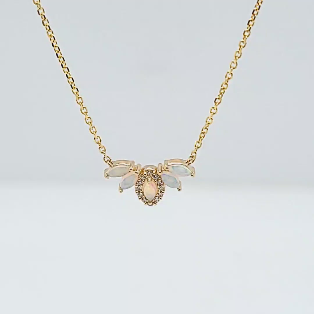 Australian Opal and Diamond Necklace