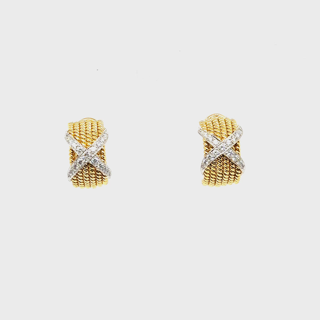 Tiffany & Co Jean Schlumberger 18K Yellow White Gold X Earrings