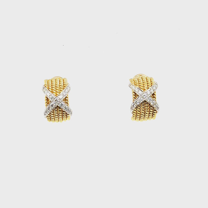 Tiffany & Co Jean Schlumberger 18K Yellow White Gold X Earrings