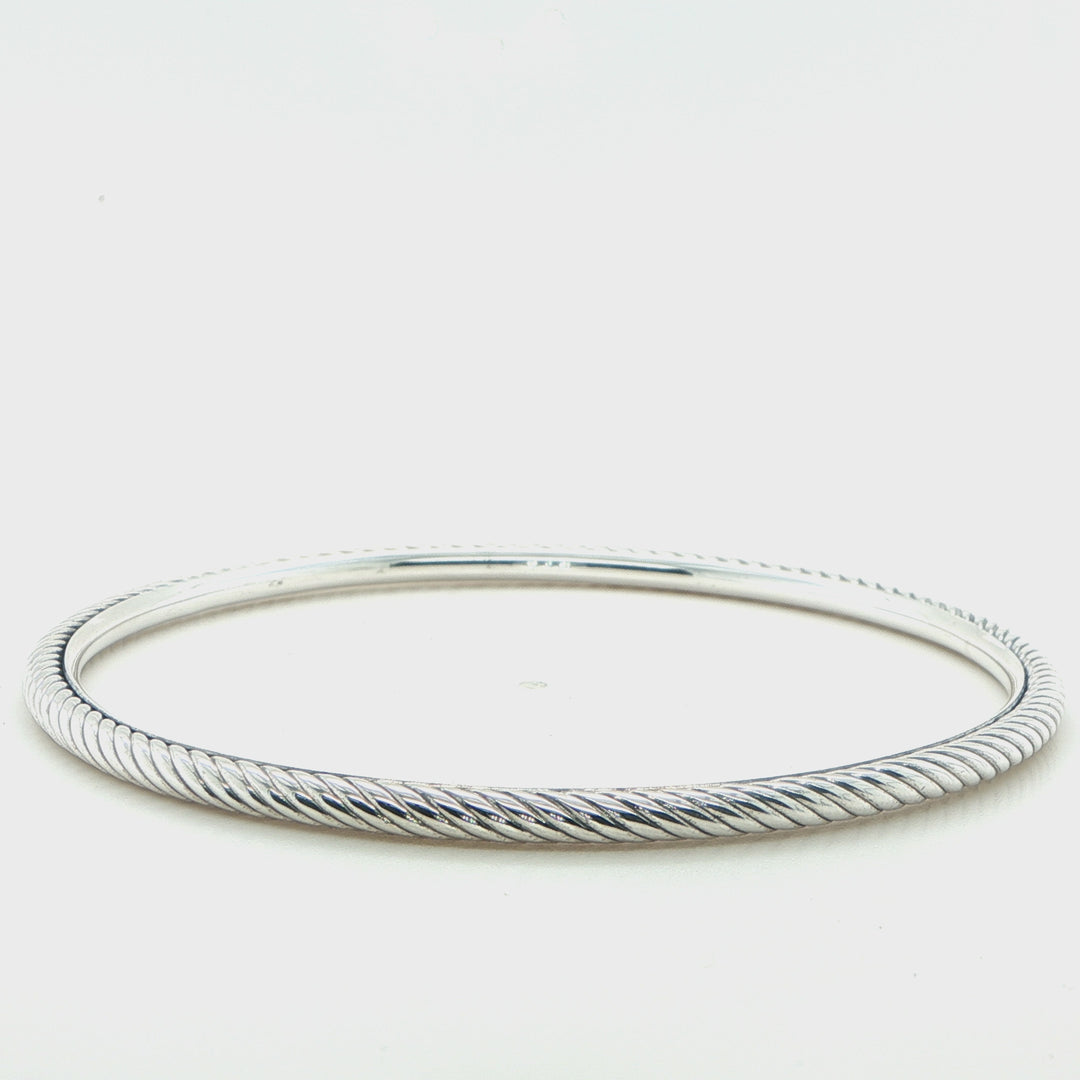 David Yurman Sterling Silver Bangle Bracelet – 7"