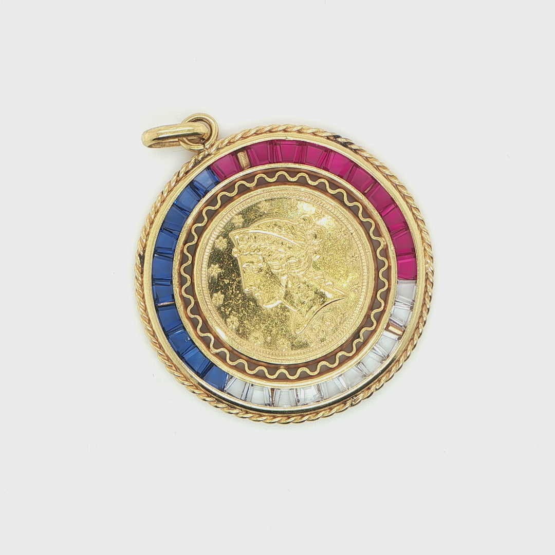 22K 1894 U.S. $5 Liberty Gold Coin Pendant