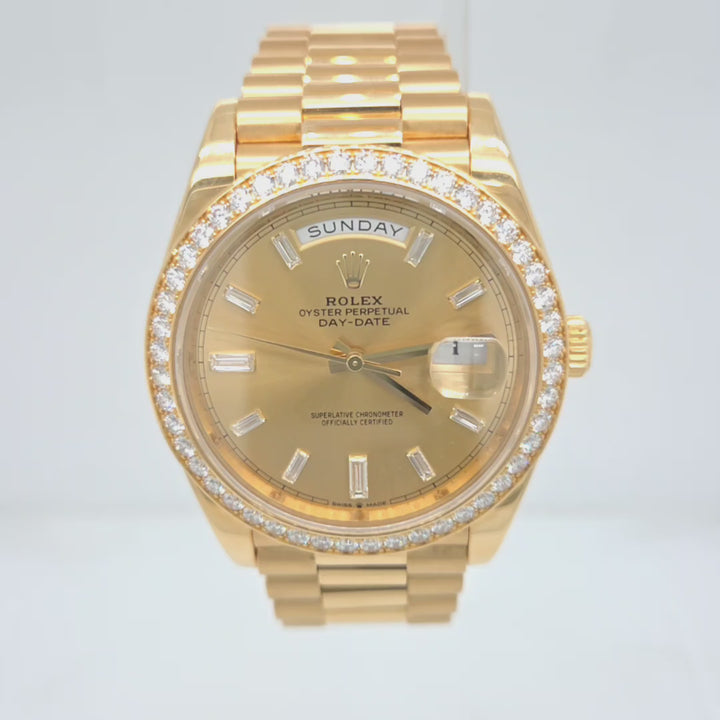 40mm Rolex Day-Date Factory Diamond Dial & Bezel