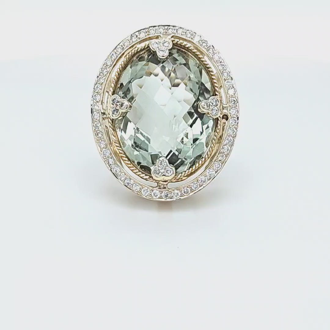 Oval Prasiolite Cocktail Ring