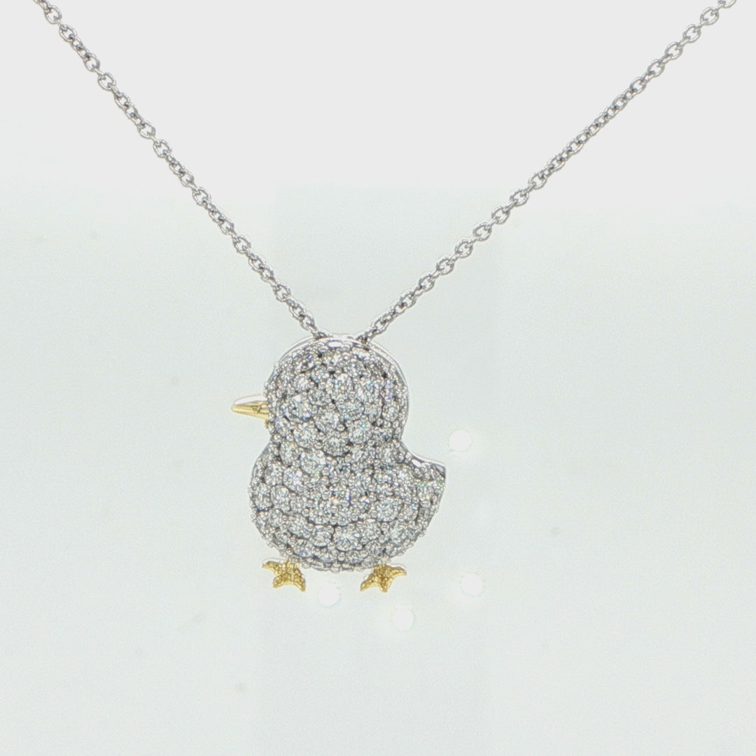 Roberto Coin 18K Two Tone Gold Diamond Chick Pendant Necklace