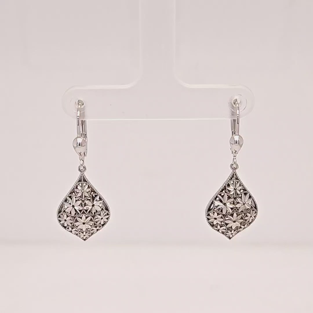 Pear Drop Floral Earrings