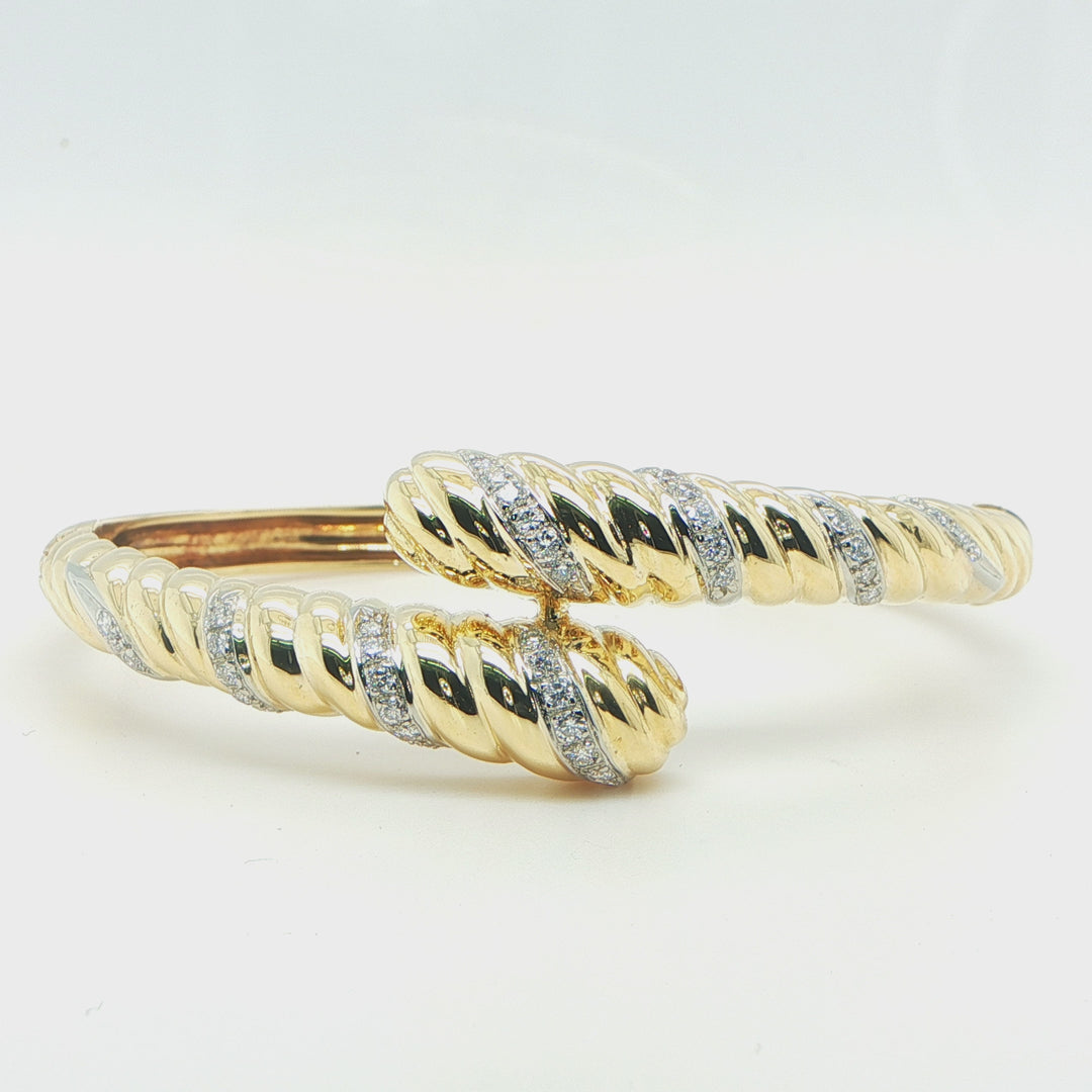 18K Yellow Gold Diamond Bangle Bracelet