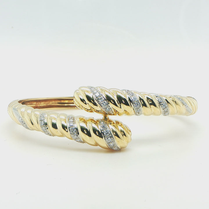 18K Yellow Gold Diamond Bangle Bracelet