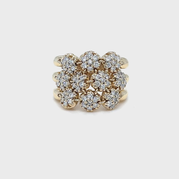 Flexible Diamond Cluster Ring