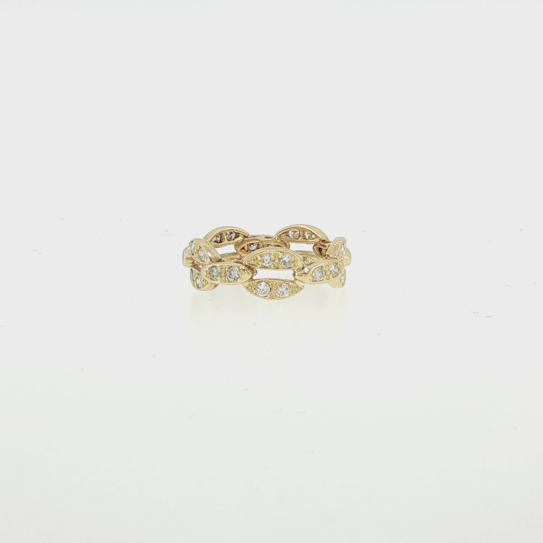 18K Yellow Gold Eternity Chain Diamond Ring