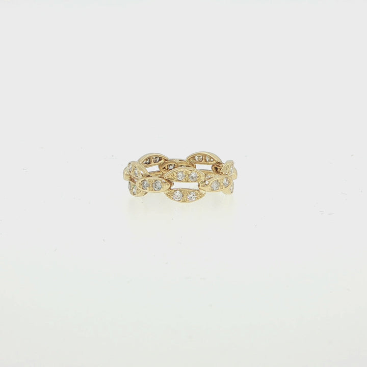 18K Yellow Gold Eternity Chain Diamond Ring