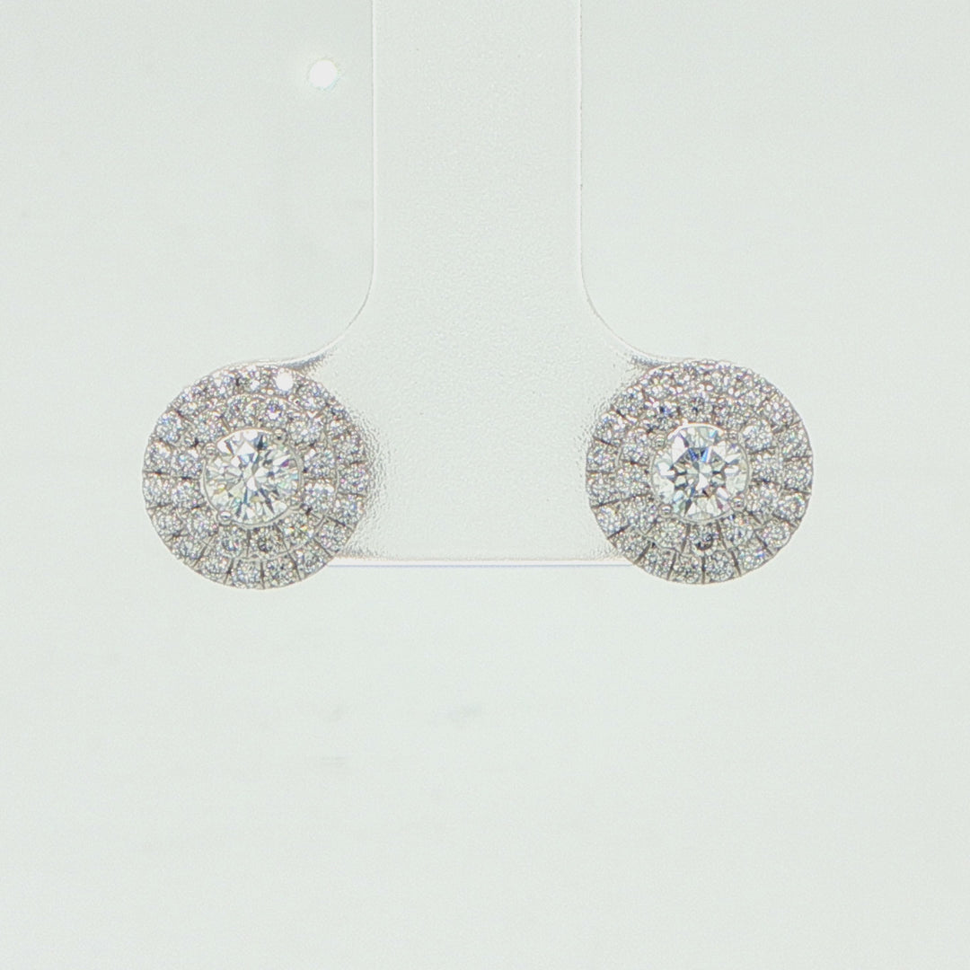 Tiffany & Co. Platinum Double Halo Diamond Stud Earrings