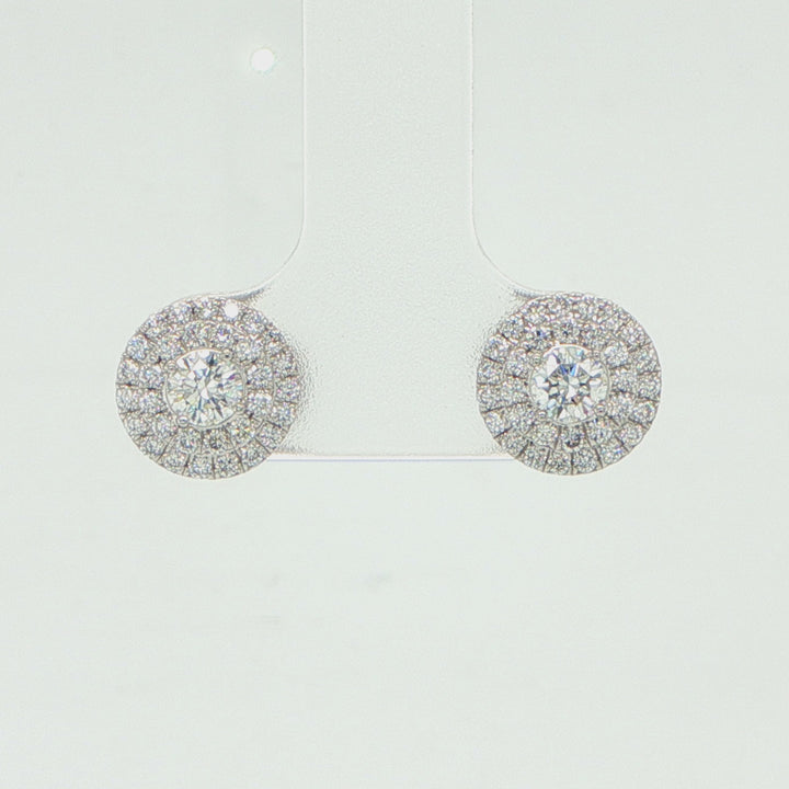 Tiffany & Co. Platinum Double Halo Diamond Stud Earrings