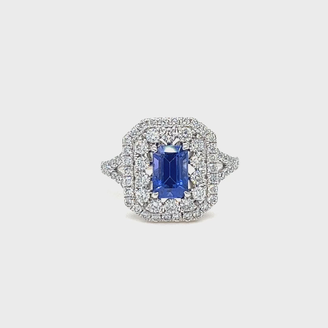 Sapphire Halo Ring