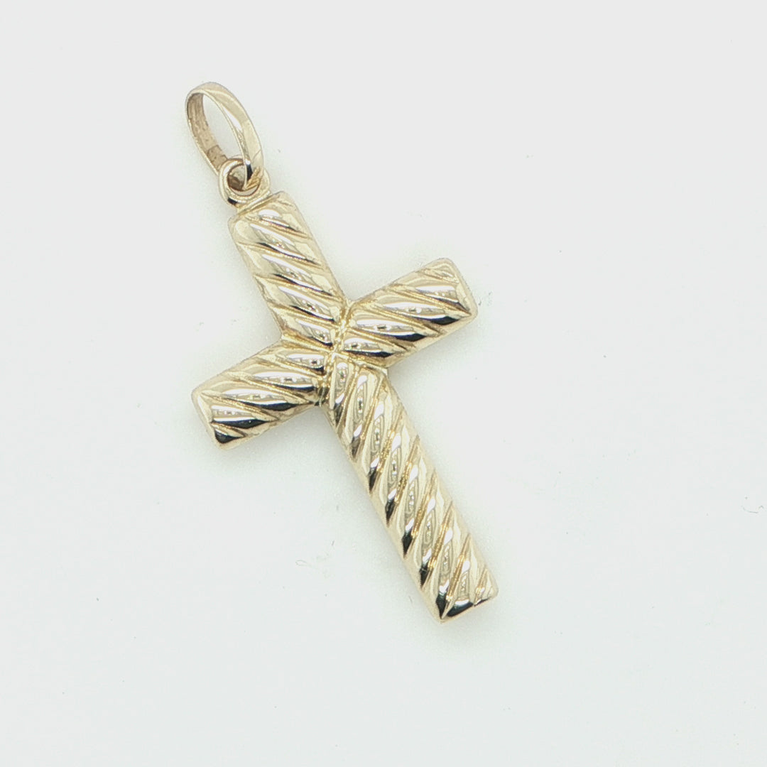 1.5 inch 14K Yellow Gold Cross Pendant