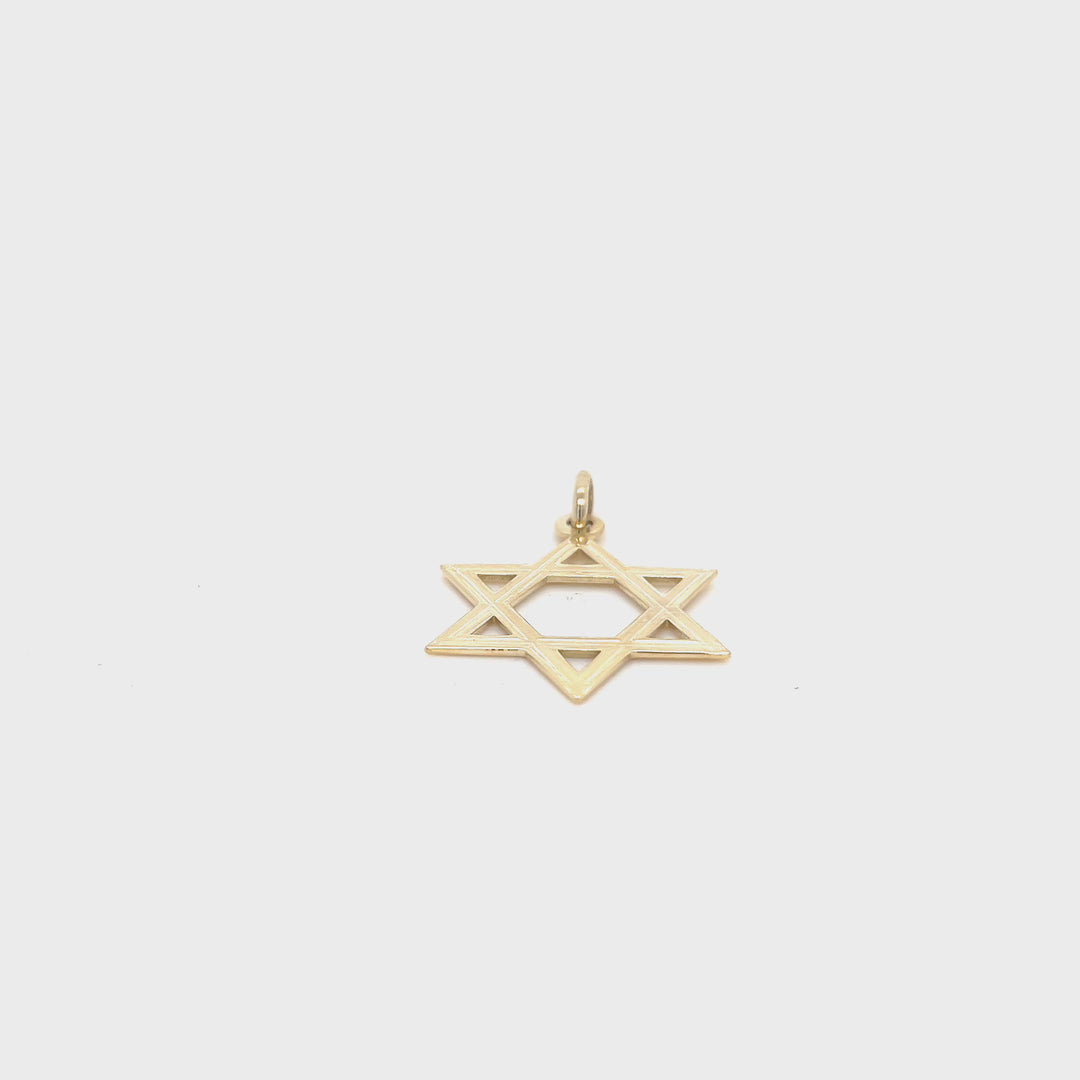 14K Yellow Gold Jewish Star Pendant