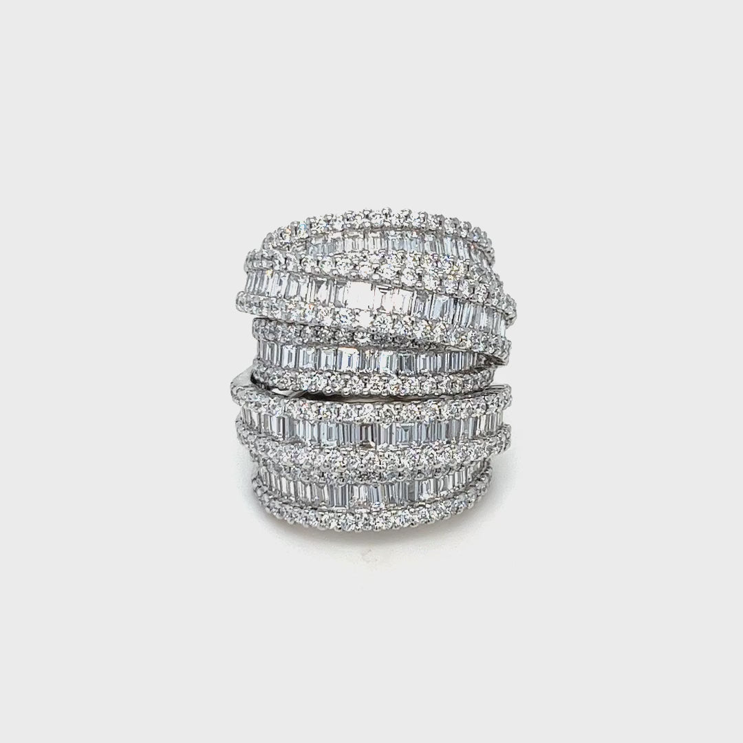 3D Stack Diamond Ring