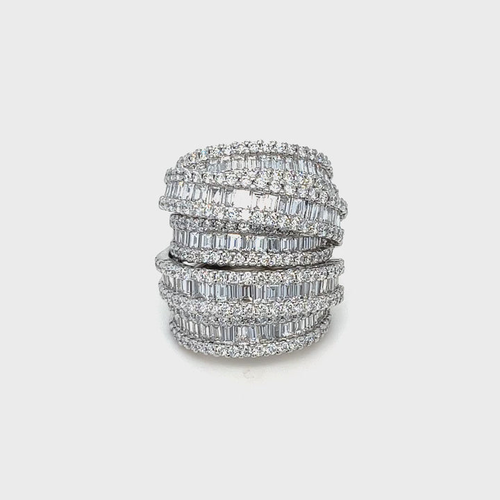 3D Stack Diamond Ring