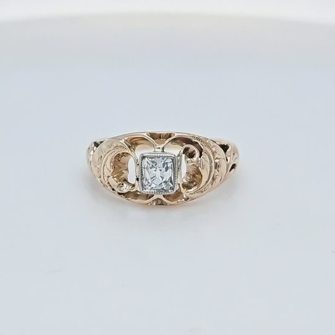 Old Mine Cut Diamond Ring