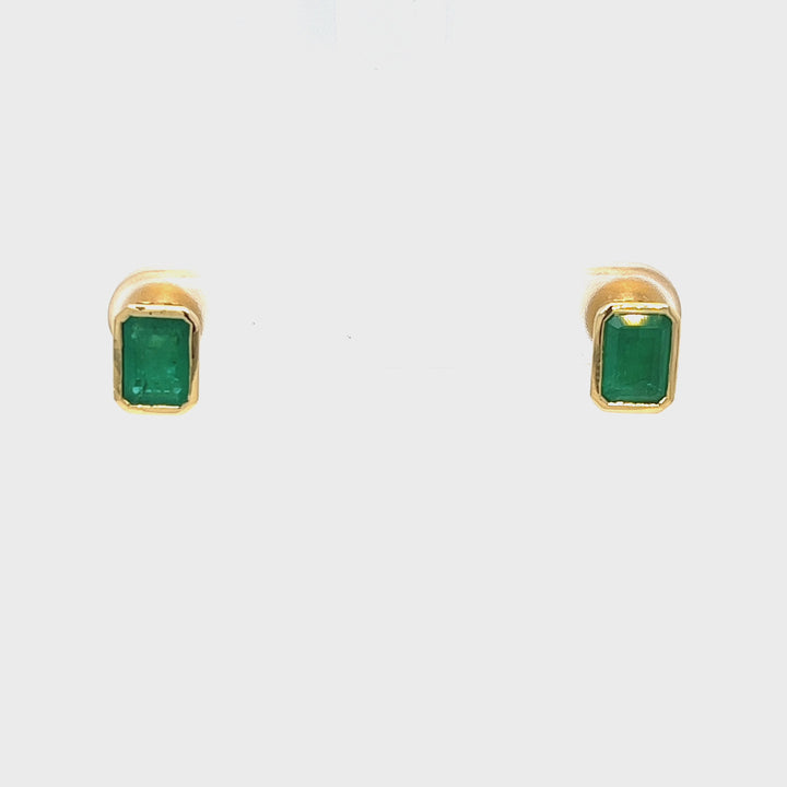 2.52 Carat Emerald Stud Earrings
