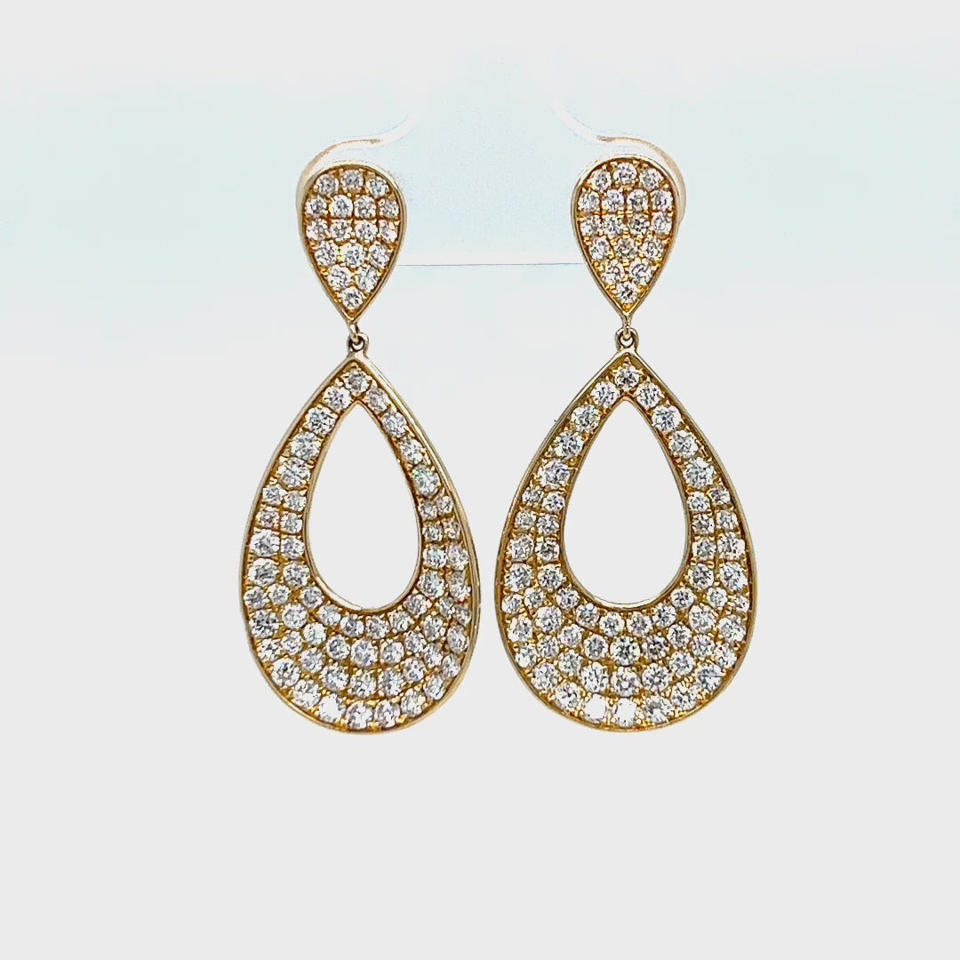 Diamond Pave Drop Earrings