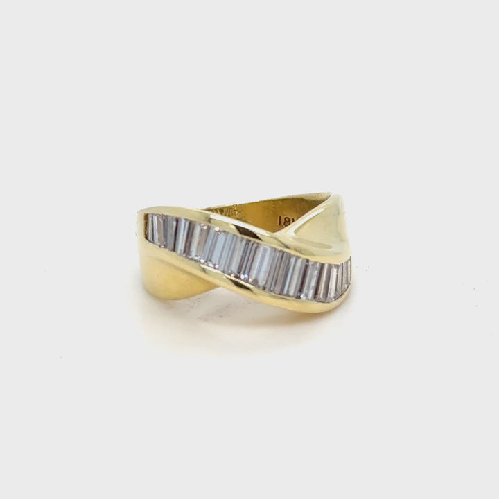 Crossover Baguette Diamond Band