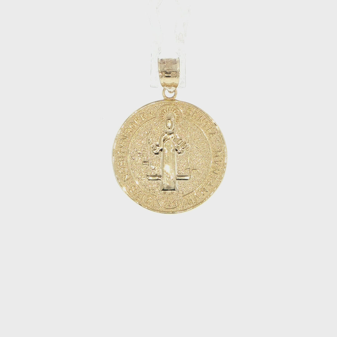 14K Yellow Gold St. Benedict Medal Pendant