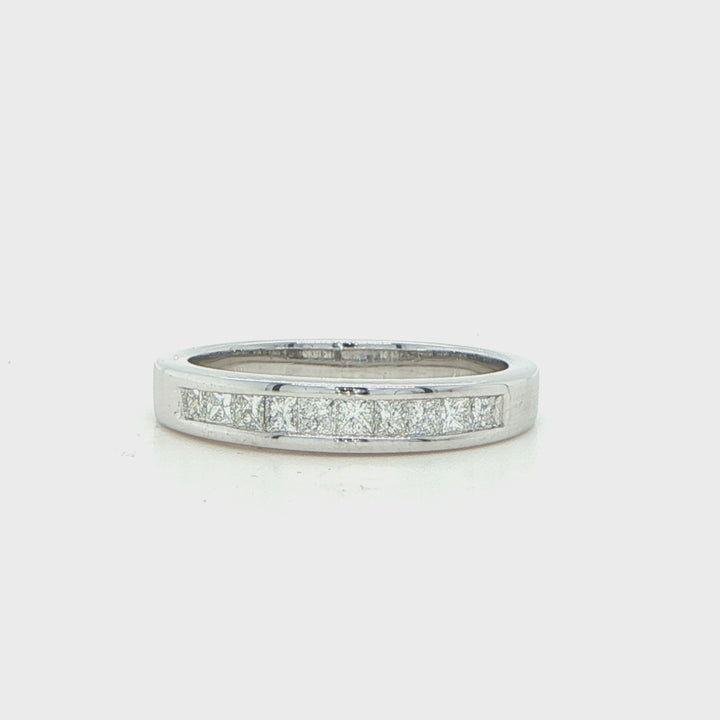 14K White Gold Princess-Cut Channel Set Diamond Band