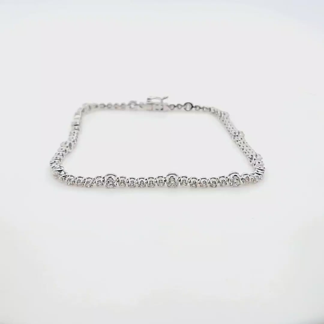 1.96 Carat Alternating Diamond Bracelet