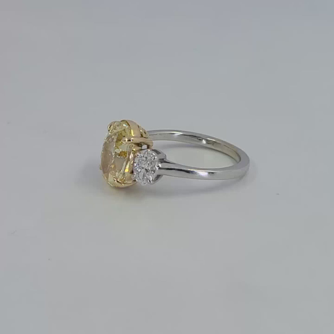 3.02 Carat Fancy Yellow Diamond Ring
