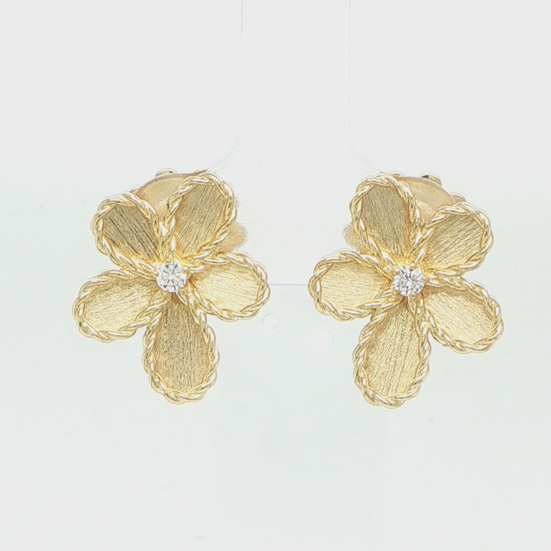 Roberto Coin Jasmine Flower Stud Earrings