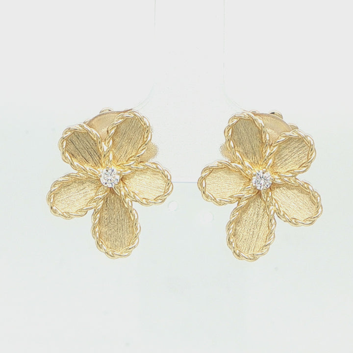 Roberto Coin Jasmine Flower Stud Earrings
