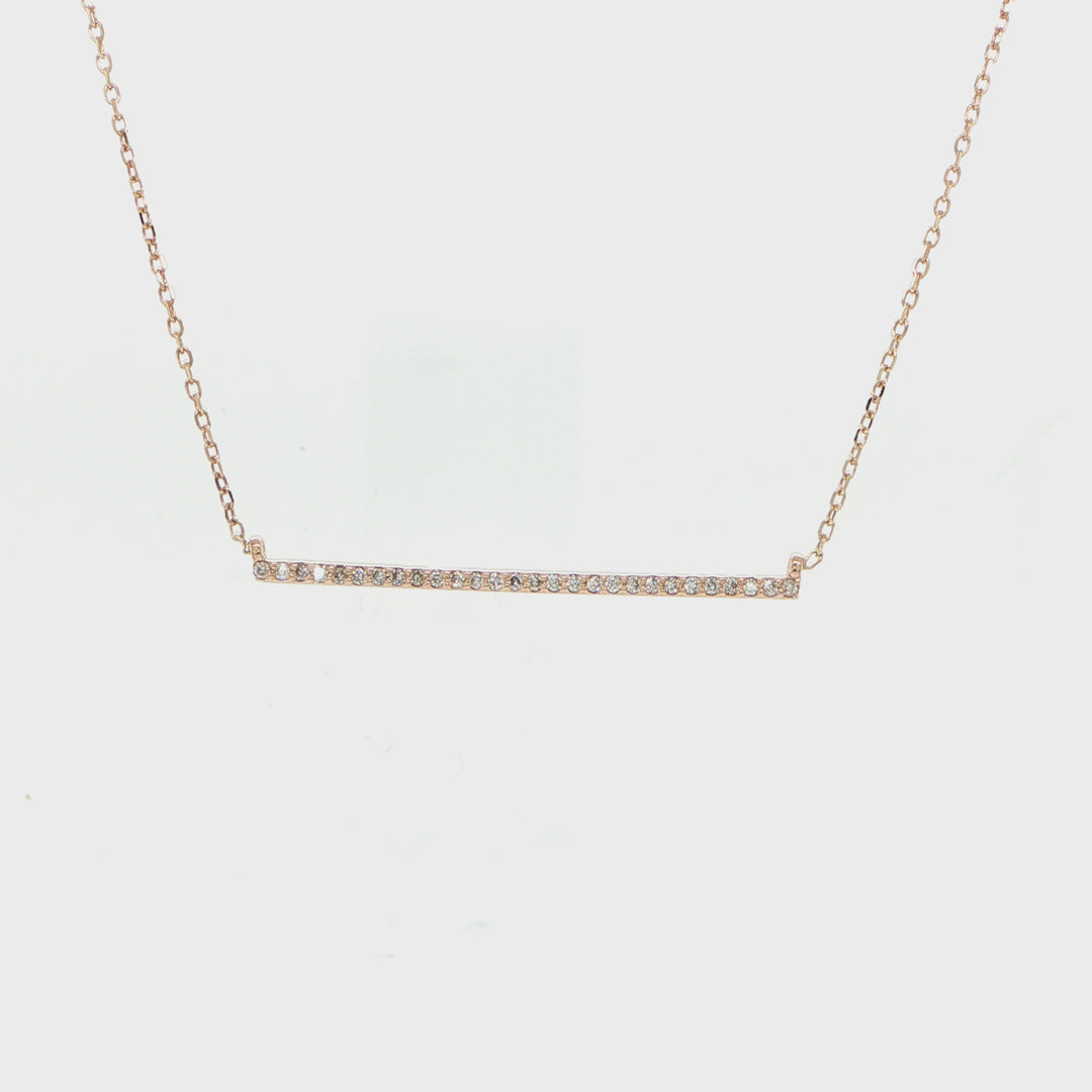 14K Rose Gold Desert Diamond Bar Necklace