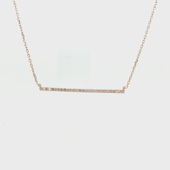 14K Rose Gold Desert Diamond Bar Necklace