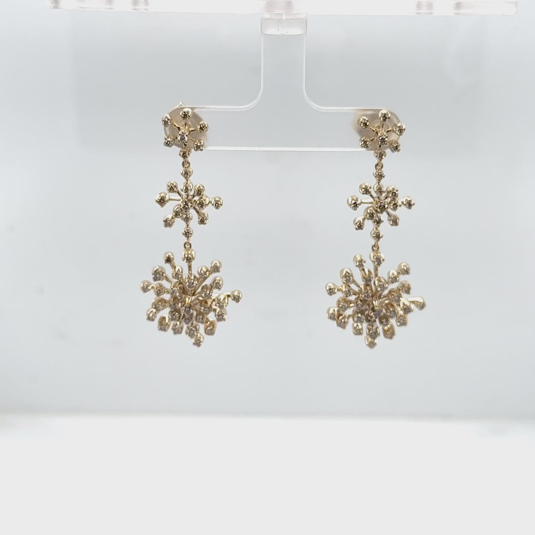 H. Stern 18K Noble Gold Snowflake Drop Earrings