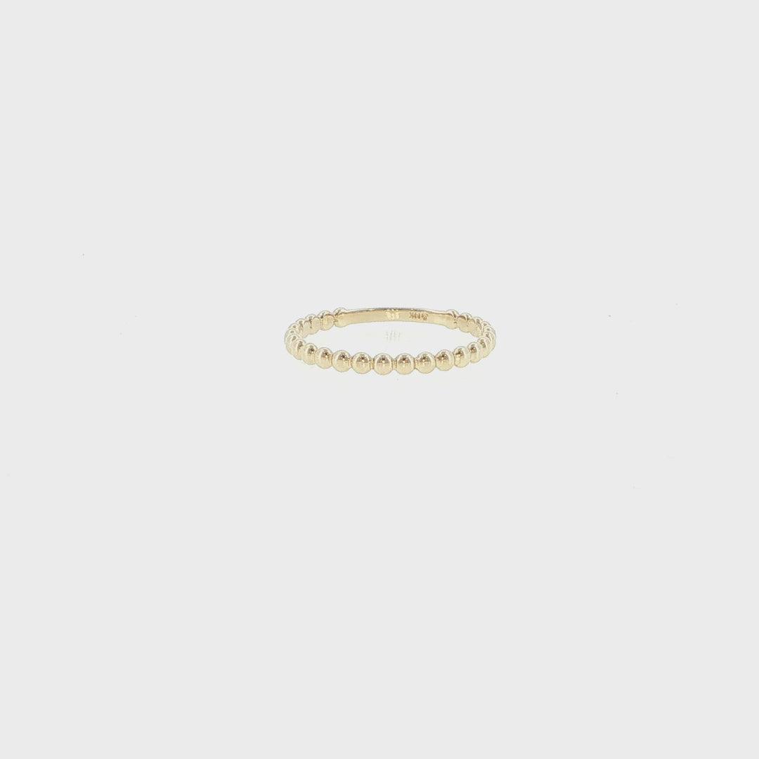 14K Yellow Gold 2mm Stackable Bead Ring