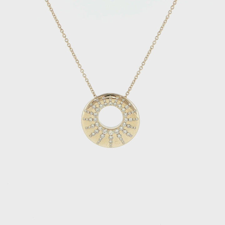 14K Yellow Gold Diamond Sun Necklace