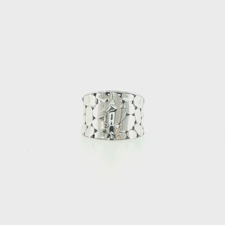 John Hardy Kali Dot Saddle Ring in Sterling Silver