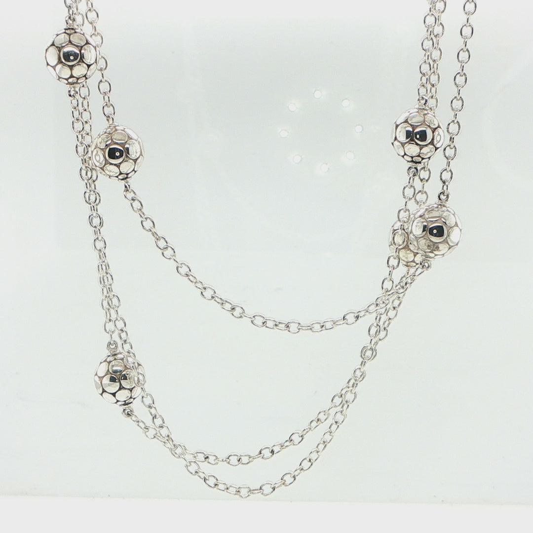 John Hardy Sterling Silver Dot Station Necklace