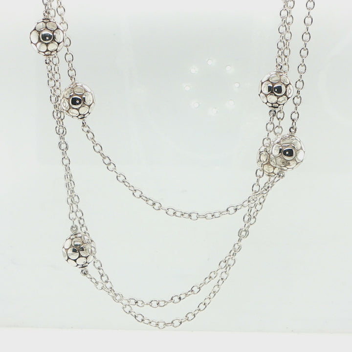 John Hardy Sterling Silver Dot Station Necklace