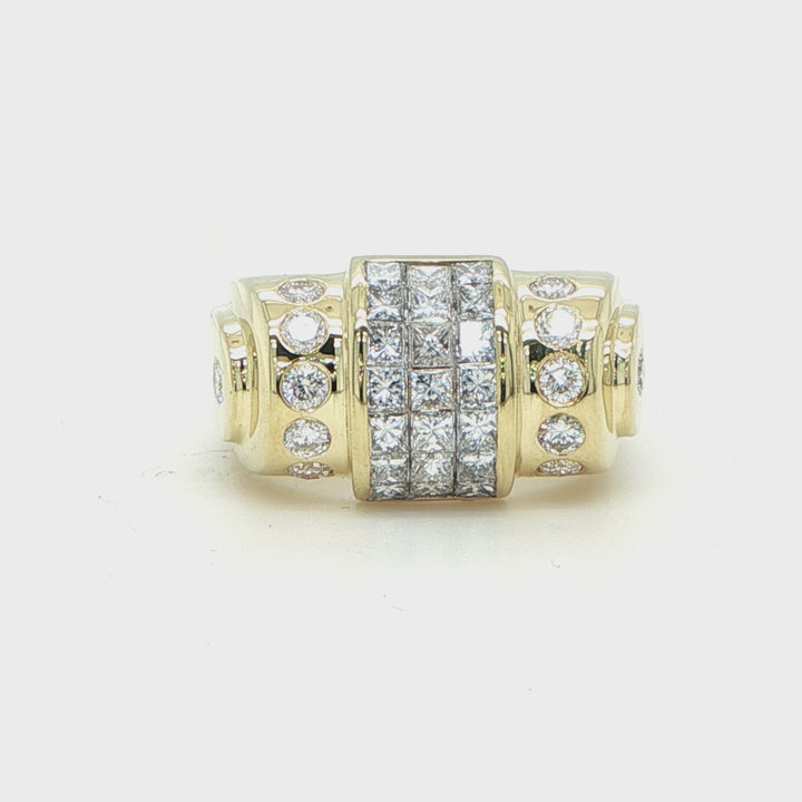 18K Yellow Gold Invisible-Set Dome Ring