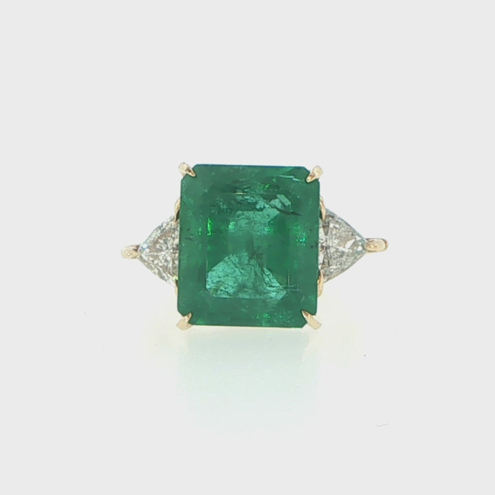 Zambian Emerald & Diamond Ring