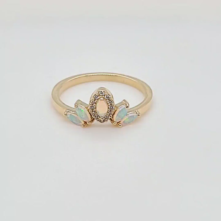 Australian Opal and Diamond Ring