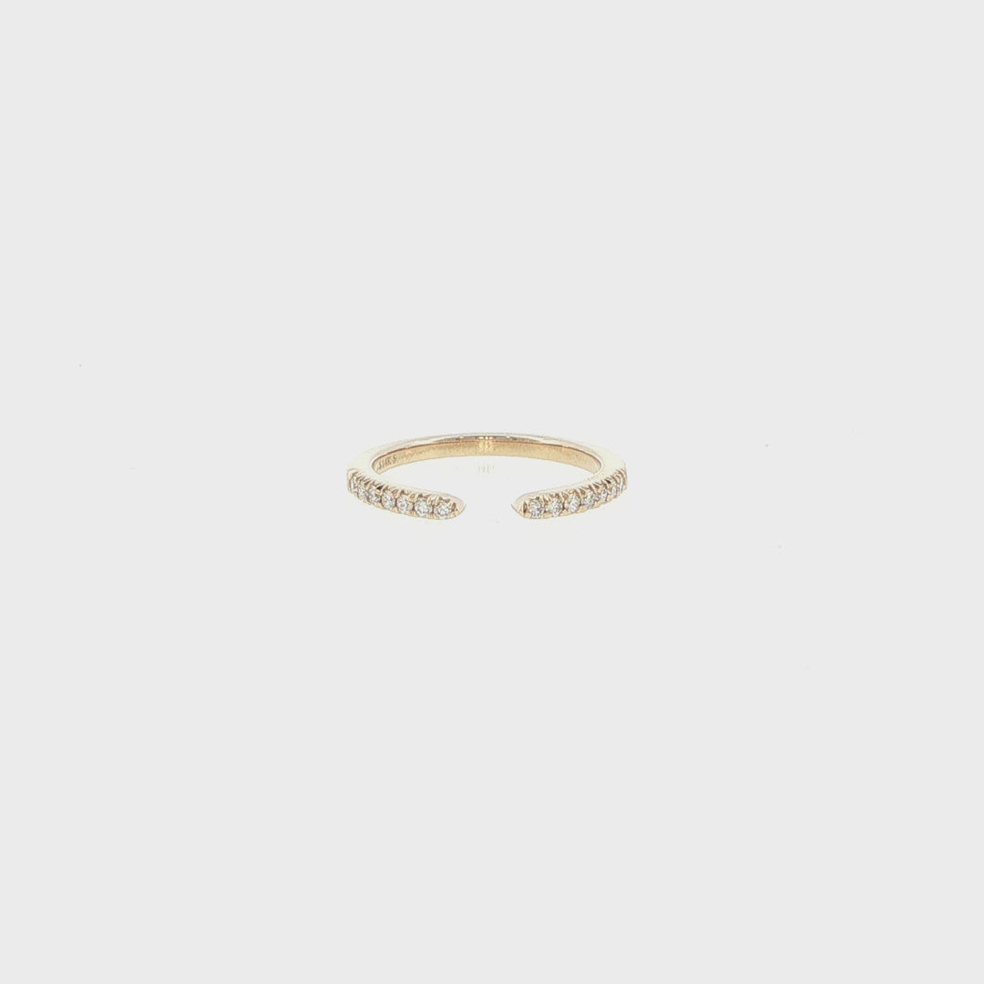 14K Yellow Gold Diamond Accented Open Ring