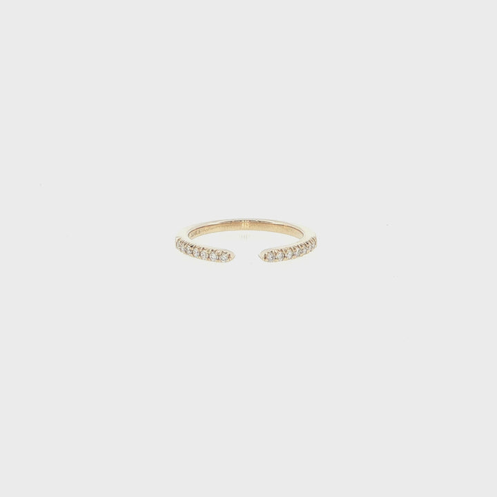 14K Yellow Gold Diamond Accented Open Ring