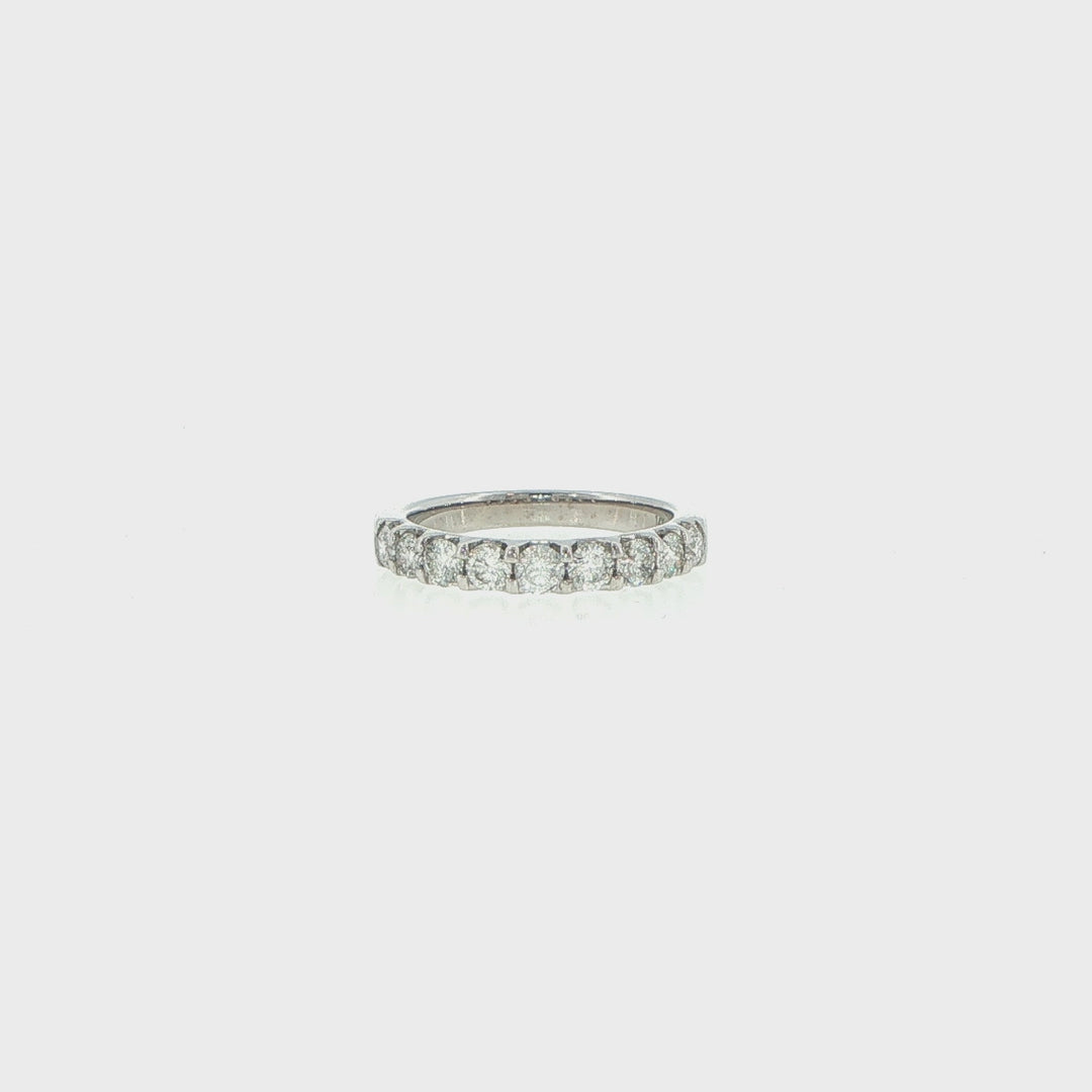 14K White Gold Shared Prong Diamond Wedding Band