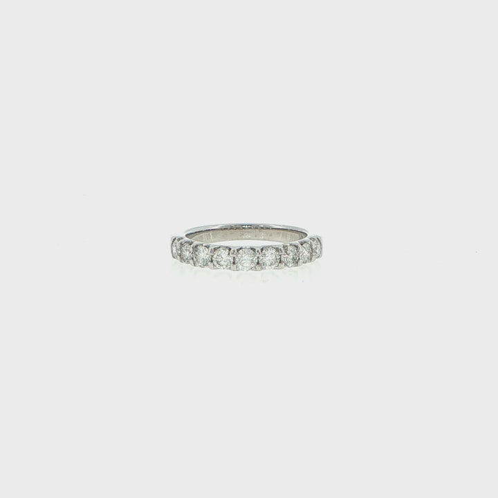 14K White Gold Shared Prong Diamond Wedding Band