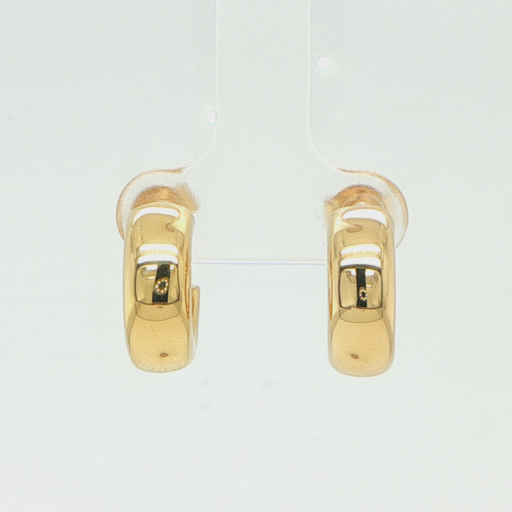 14K Yellow Gold Puffed Hoop Earrings