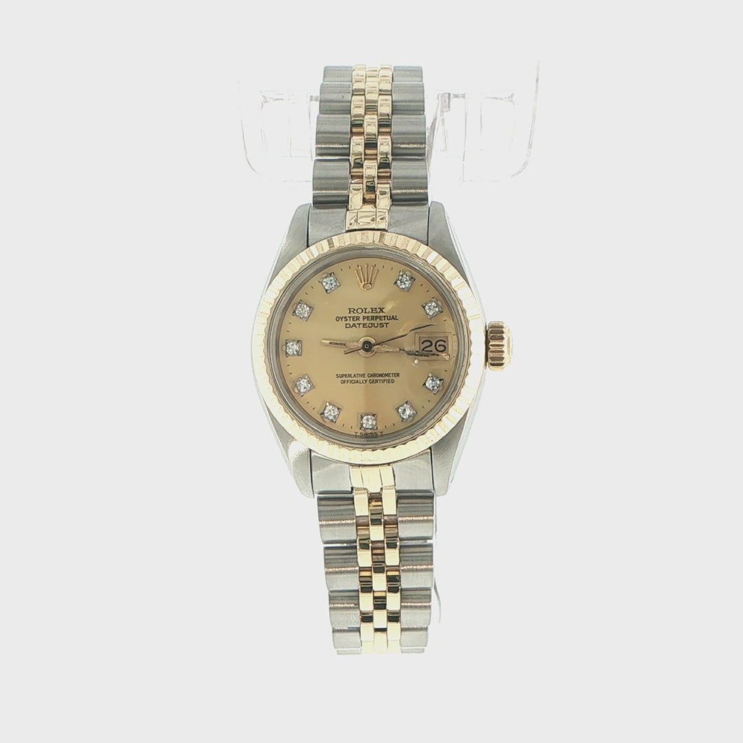 Rolex Datejust 26mm Two-Tone 6917 Champagne Diamond Dial